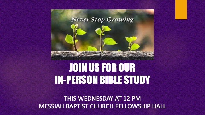 Wed In Person Bible Study