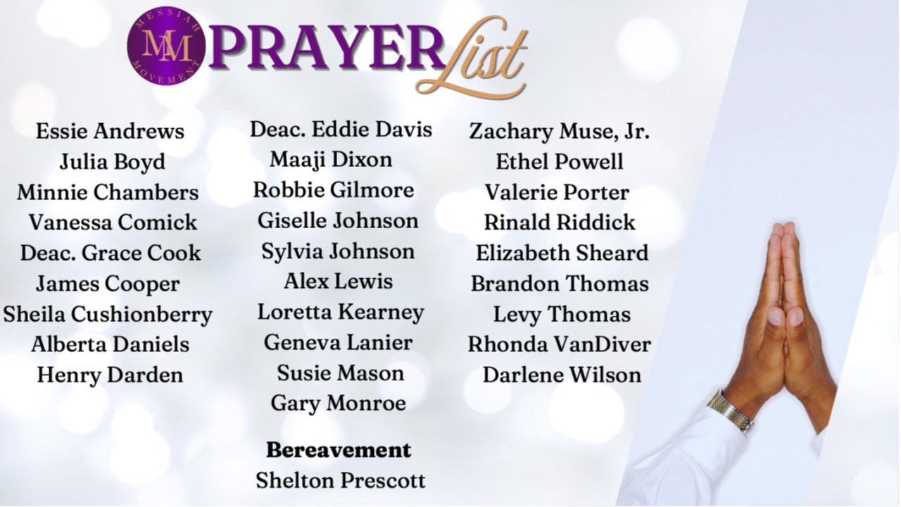 Prayer List 8 4 25