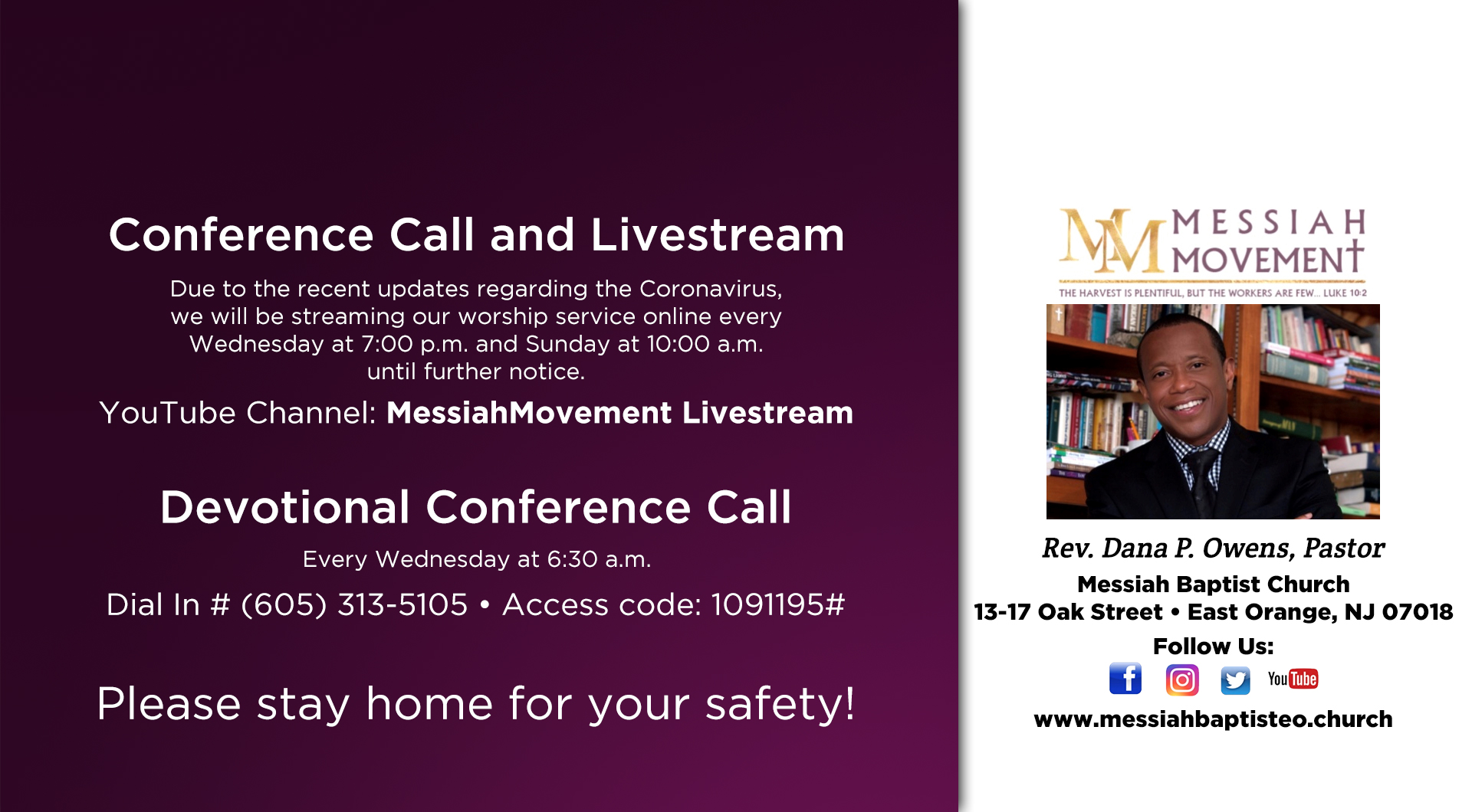 Messiah ConferenceCallAndLivestream 2020 Slide1